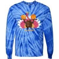 Thanksgiving Day Turkey Basketball Player Sports Lover Gift Tie-Dye Long Sleeve Shirt