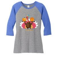 Thanksgiving Day Turkey Basketball Player Sports Lover Gift Women's Tri-Blend 3/4-Sleeve Raglan Shirt