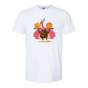 Thanksgiving Day Turkey Basketball Player Sports Lover Gift Softstyle CVC T-Shirt