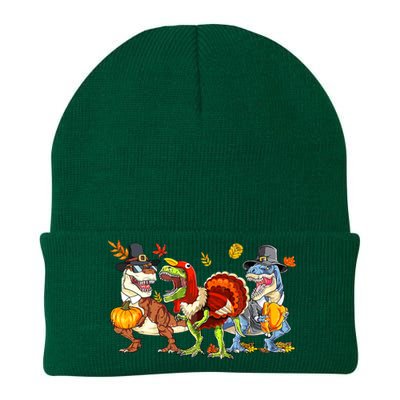 Thanksgiving Dinosaur Trex Turkey Rawr Gifts For Boy Knit Cap Winter Beanie