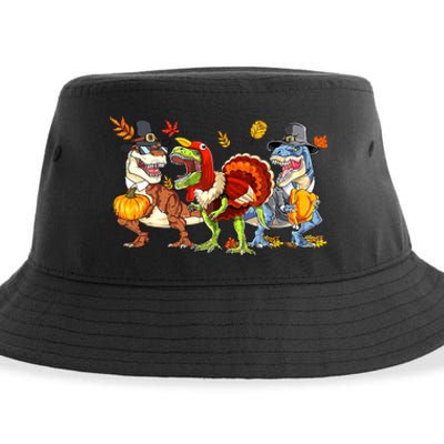 Thanksgiving Dinosaur Trex Turkey Rawr Gifts For Boy Sustainable Bucket Hat