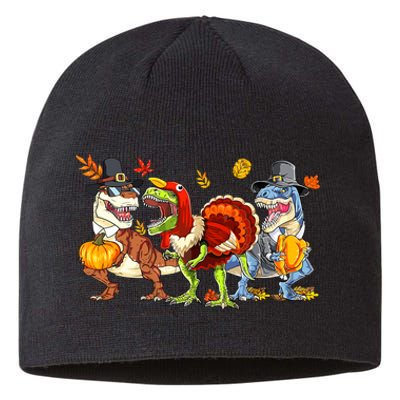 Thanksgiving Dinosaur Trex Turkey Rawr Gifts For Boy Sustainable Beanie