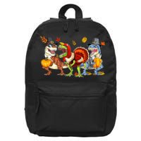 Thanksgiving Dinosaur Trex Turkey Rawr Gifts For Boy 16 in Basic Backpack