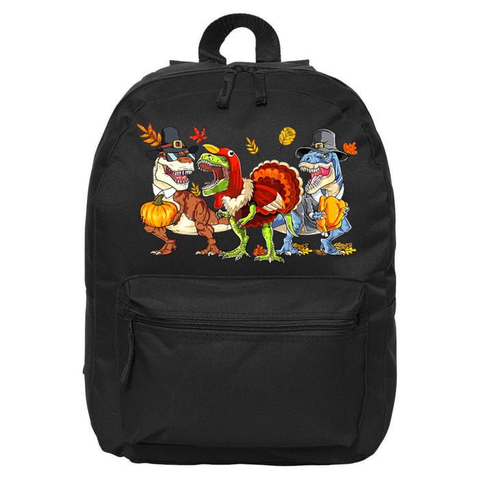 Thanksgiving Dinosaur Trex Turkey Rawr Gifts For Boy 16 in Basic Backpack