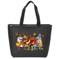 Thanksgiving Dinosaur Trex Turkey Rawr Gifts For Boy Zip Tote Bag