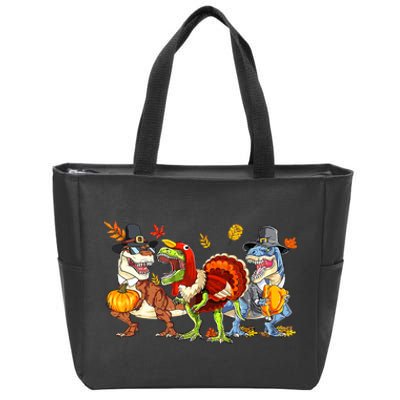 Thanksgiving Dinosaur Trex Turkey Rawr Gifts For Boy Zip Tote Bag