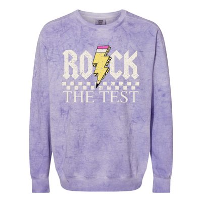 Testing Day Teacher Student Motivational Rock The Test Colorblast Crewneck Sweatshirt