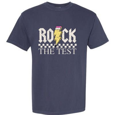 Testing Day Teacher Student Motivational Rock The Test Garment-Dyed Heavyweight T-Shirt