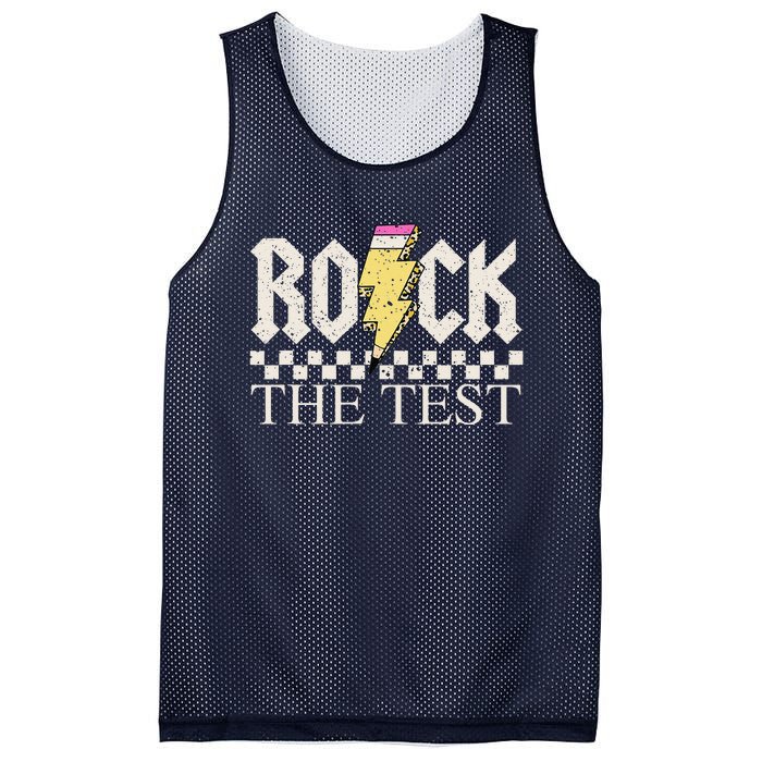 Testing Day Teacher Student Motivational Rock The Test Mesh Reversible Basketball Jersey Tank