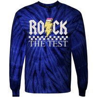 Testing Day Teacher Student Motivational Rock The Test Tie-Dye Long Sleeve Shirt