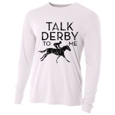 Talk Derby to me I Horse Owner Lover Jockey Cooling Performance Long Sleeve Crew