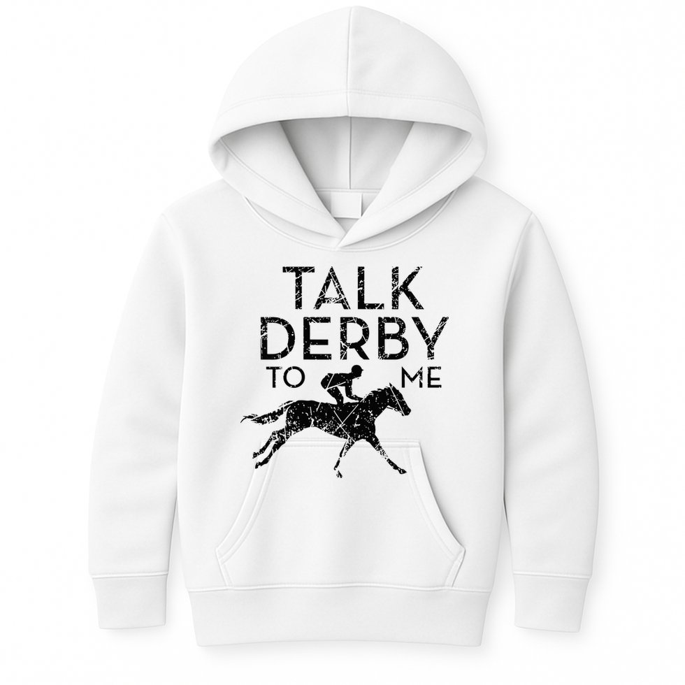 Talk Derby to me I Horse Owner Lover Jockey Kids Hoodie