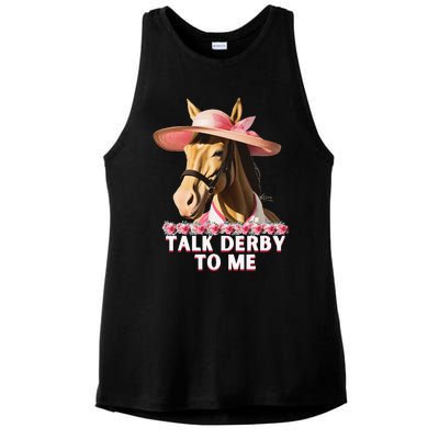 Talk Derby To Me Horse Racing Lover Ladies PosiCharge Tri-Blend Wicking Tank