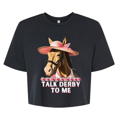 Talk Derby To Me Horse Racing Lover Bella+Canvas Jersey Crop Tee