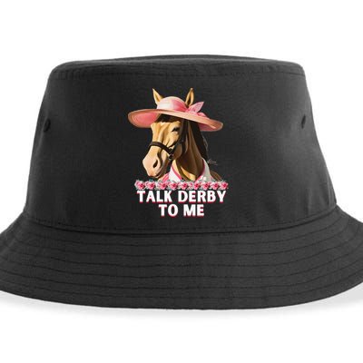 Talk Derby To Me Horse Racing Lover Sustainable Bucket Hat
