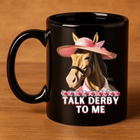 Talk Derby To Me Horse Racing Lover 11oz C Handle Ceramic Mug