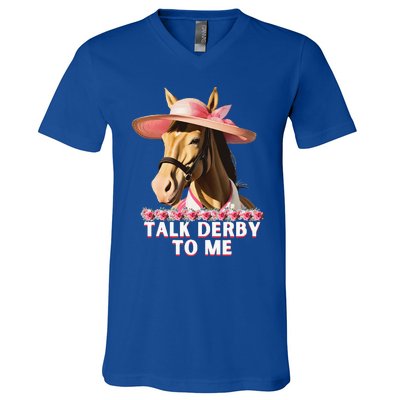 Talk Derby To Me Horse Racing Lover V-Neck T-Shirt