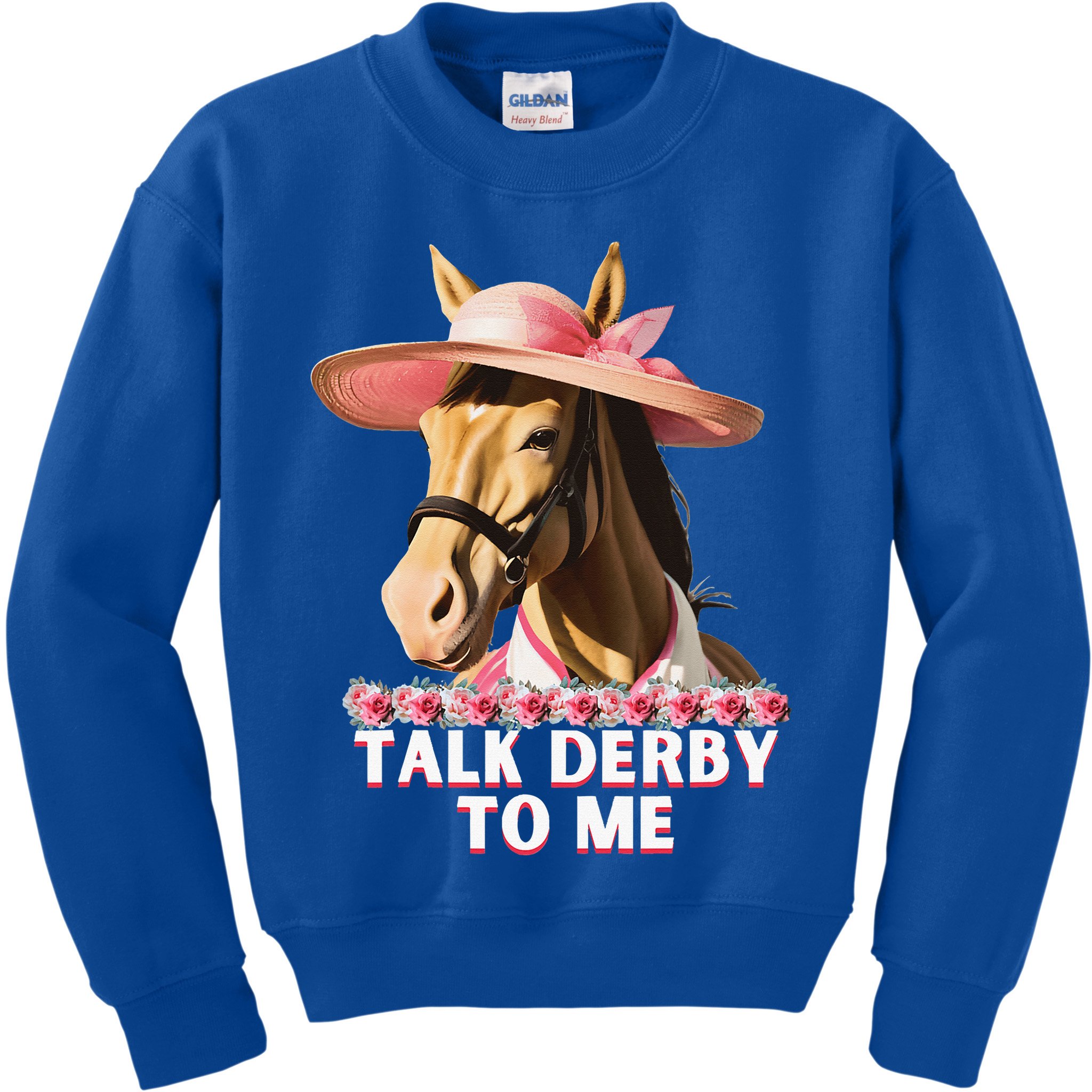 Talk Derby To Me Horse Racing Lover Kids Sweatshirt
