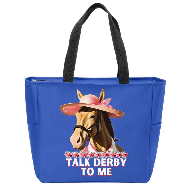 Talk Derby To Me Horse Racing Lover Zip Tote Bag