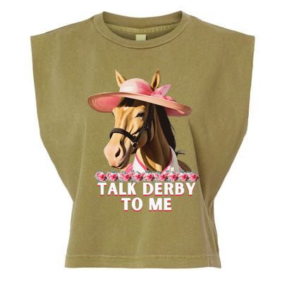 Talk Derby To Me Horse Racing Lover Garment-Dyed Women's Muscle Tee