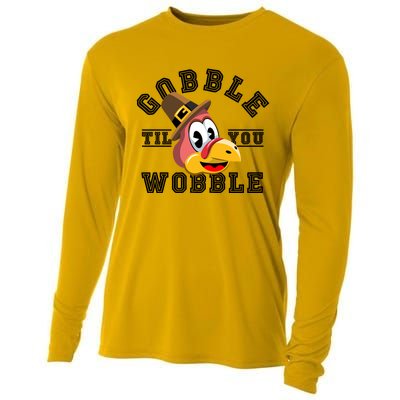 Thanksgiving Day Turkey Gobble Till You Wobble Friendsgiving Great Gift Cooling Performance Long Sleeve Crew