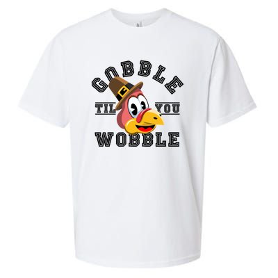 Thanksgiving Day Turkey Gobble Till You Wobble Friendsgiving Great Gift Sueded Cloud Jersey T-Shirt