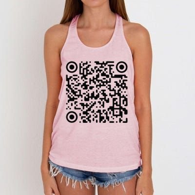 Trump Dance Troll Qr Funny President Trump Dance Code Women's Knotted Racerback Tank