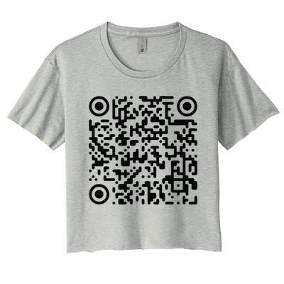 Trump Dance Troll Qr Funny President Trump Dance Code Women's Crop Top Tee