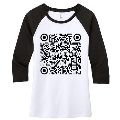 Trump Dance Troll Qr Funny President Trump Dance Code Women's Tri-Blend 3/4-Sleeve Raglan Shirt