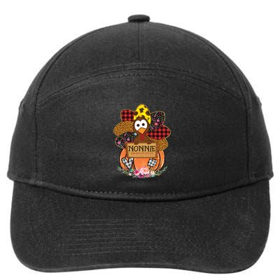 Thanksgiving Day Turkey Nonnie Gift Turkey Love Grandma Gift 7-Panel Snapback Hat
