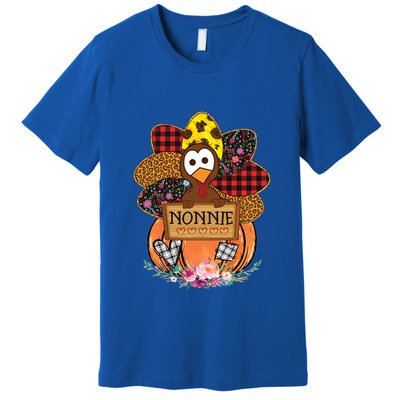 Thanksgiving Day Turkey Nonnie Gift Turkey Love Grandma Gift Premium T-Shirt