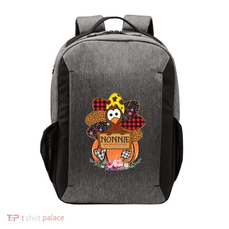 Thanksgiving Day Turkey Nonnie Gift Turkey Love Grandma Gift Vector Backpack