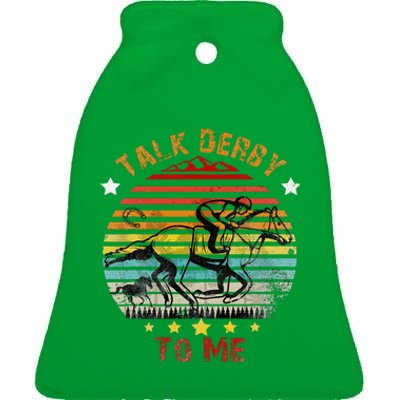 Talk Derby To Me Derby Day 2024 Kentucky Ceramic Bell Ornament