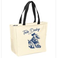 Talk Derby To Me Funny Horse Racing Lover Derby Day 2024 Zip Tote Bag