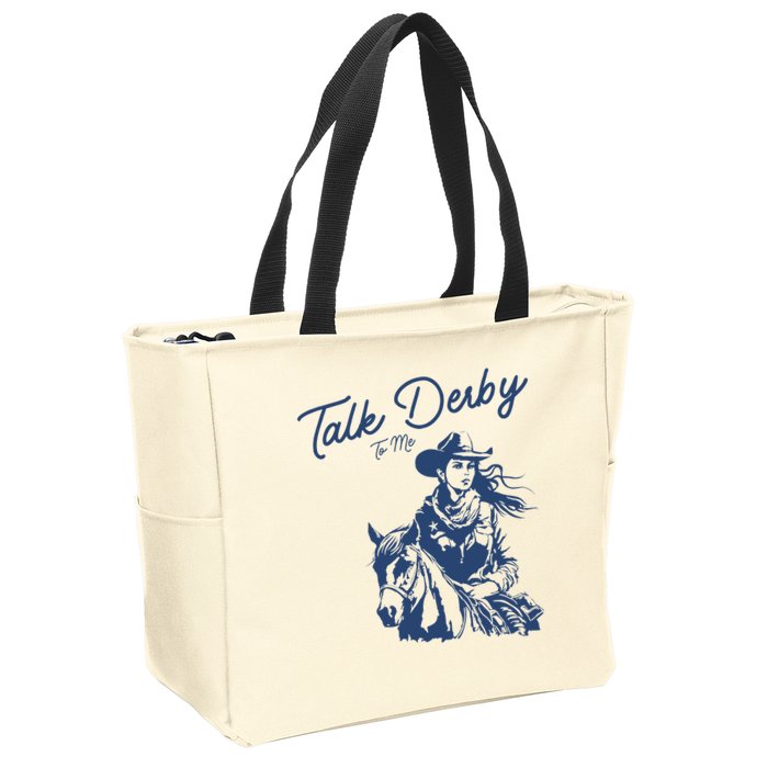 Talk Derby To Me Funny Horse Racing Lover Derby Day 2024 Zip Tote Bag