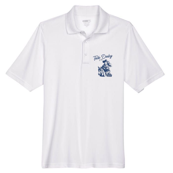 Talk Derby To Me Funny Horse Racing Lover Derby Day 2024 Men's Origin Performance Pique Polo