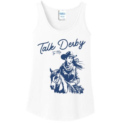 Talk Derby To Me Funny Horse Racing Lover Derby Day 2024 Ladies Essential Tank