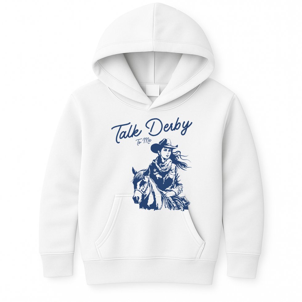 Talk Derby To Me Funny Horse Racing Lover Derby Day 2024 Kids Hoodie