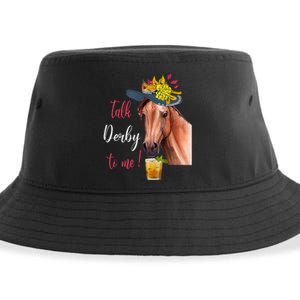 Talk Derby To Me Funny Horse Racing Lover Derby Day Sustainable Bucket Hat