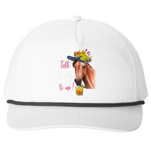 Talk Derby To Me Funny Horse Racing Lover Derby Day Snapback Five-Panel Rope Hat