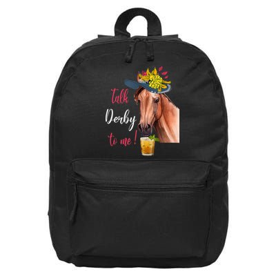 Talk Derby To Me Funny Horse Racing Lover Derby Day 16 in Basic Backpack