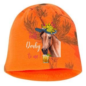 Talk Derby To Me Funny Horse Racing Lover Derby Day Kati - Camo Knit Beanie