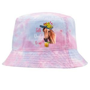 Talk Derby To Me Funny Horse Racing Lover Derby Day Tie-Dyed Bucket Hat