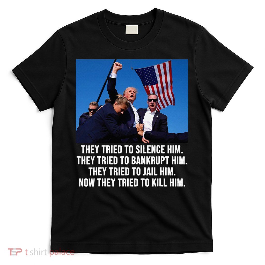 Trump Defiant Trump Shot Fist Pump Anti Biden T-Shirt