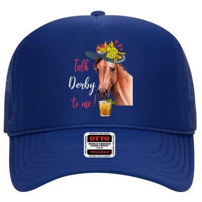 Talk Derby To Me Horse Racing High Crown Mesh Back Trucker Hat