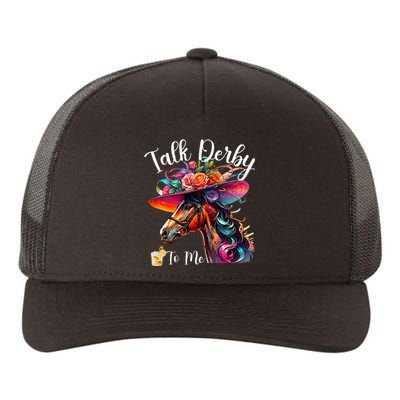 Talk Derby To Me Funny Racing Horse Yupoong Adult 5-Panel Trucker Hat