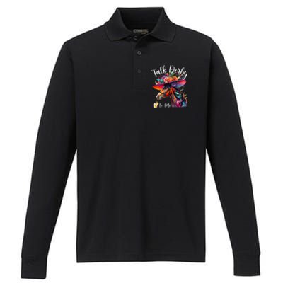 Talk Derby To Me Funny Racing Horse Performance Long Sleeve Polo