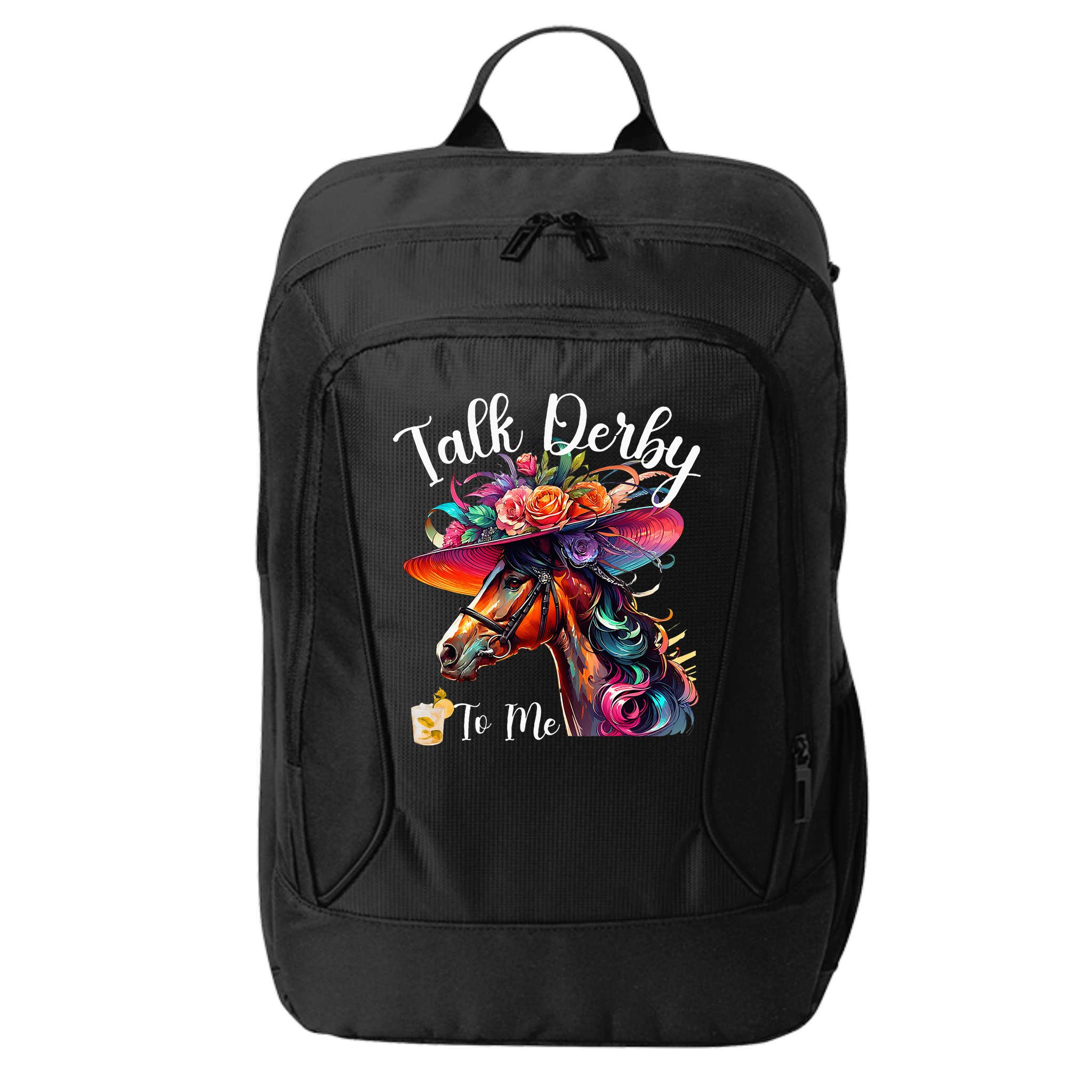 Talk Derby To Me Funny Racing Horse City Backpack