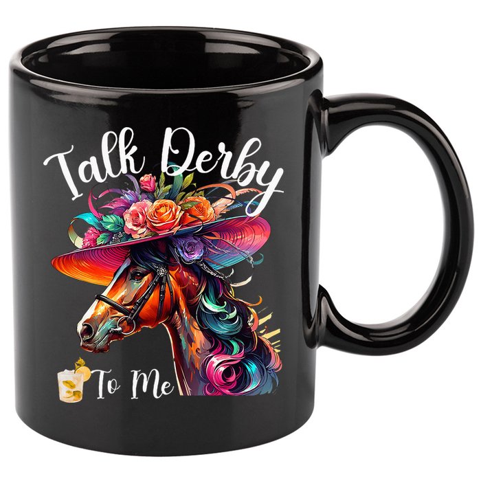 Talk Derby To Me Funny Racing Horse 11oz C Handle Ceramic Mug