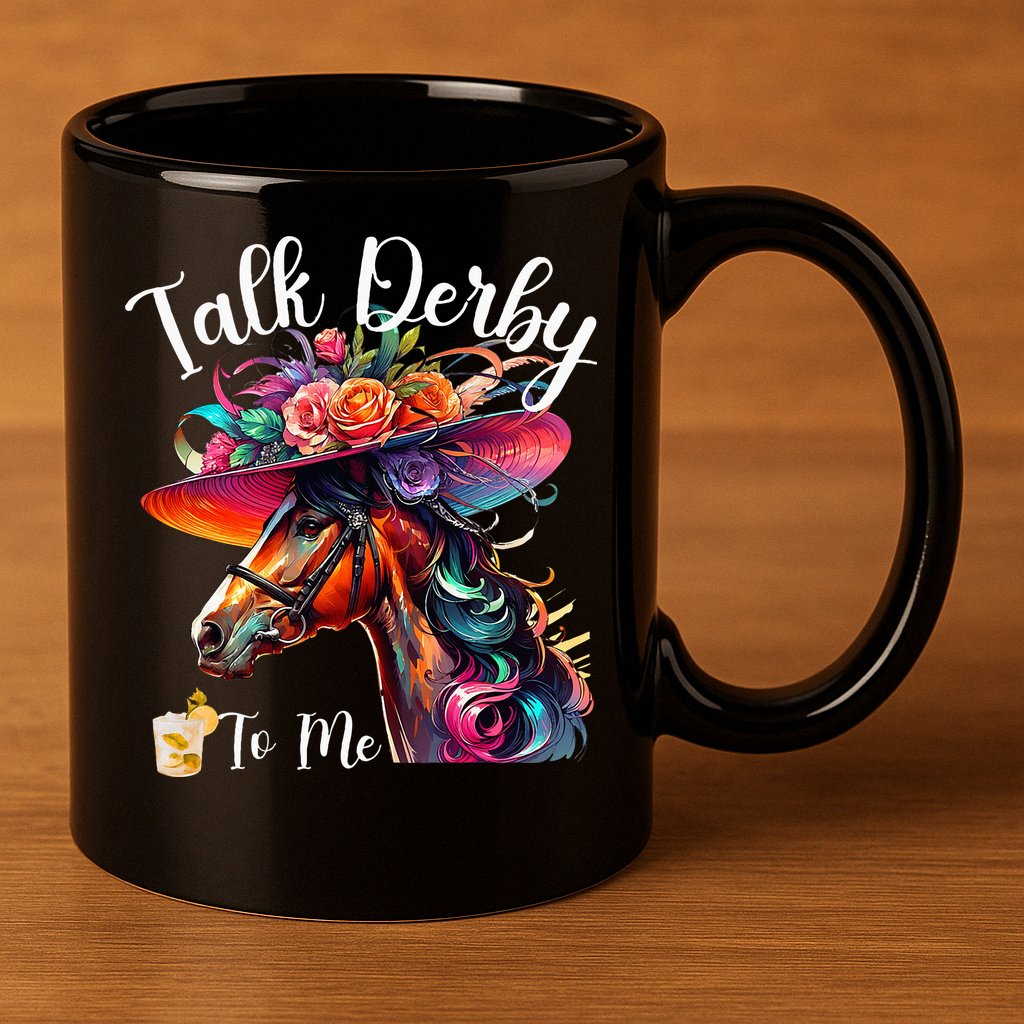 Talk Derby To Me Funny Racing Horse 11oz C Handle Ceramic Mug